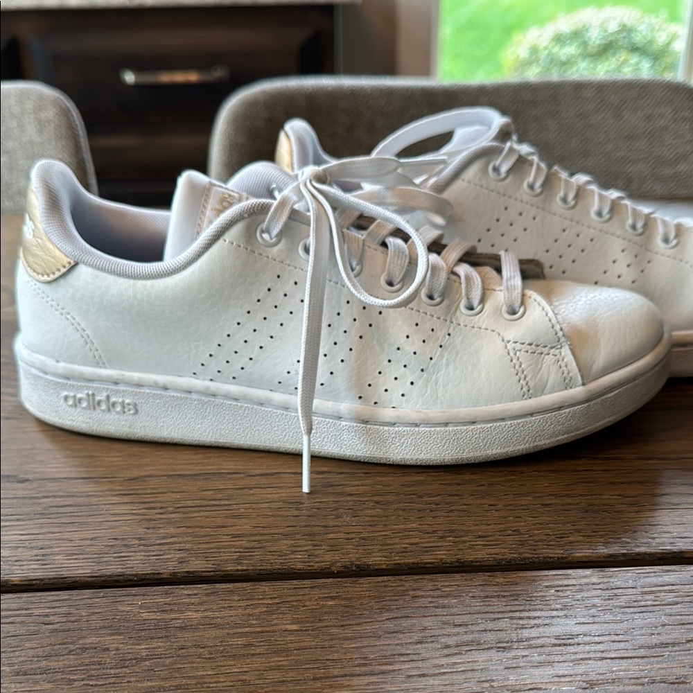 adidas White and Gold Women's Sneakers